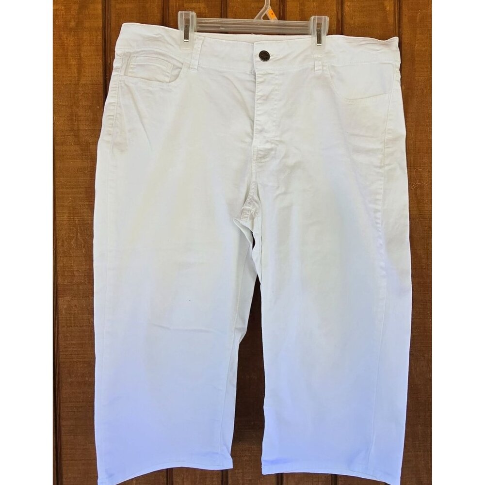 Riders By Lee Womens White Capri Jeans Size 14 Embroidered Back Pockets